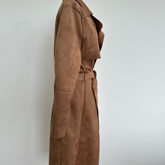 H&M Women's Long Tan Trench Coat Size Medium (M) - Picture 4 of 11